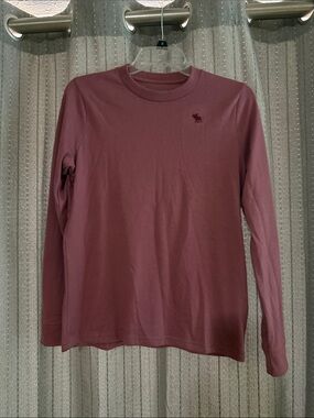 abercrombie kids Long Sleeve Crew Tee in Plum